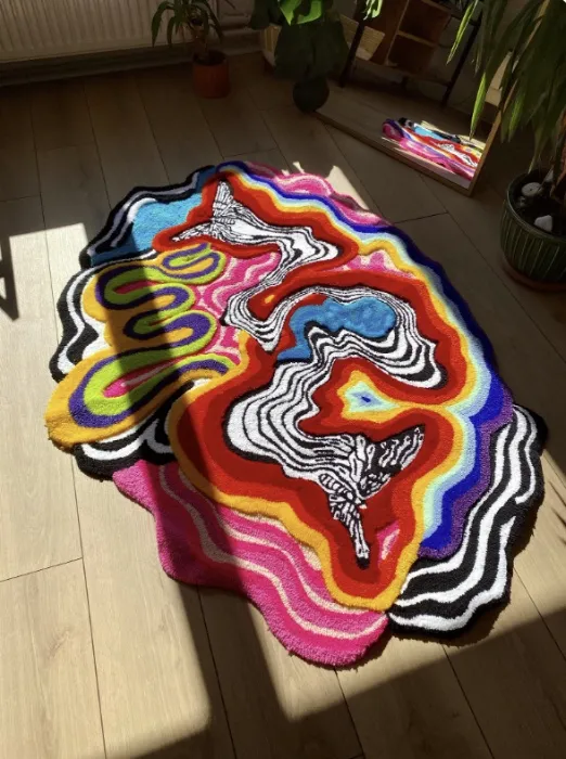 Butterfly Effect 3D Fluffy Tufted Rug Handmade