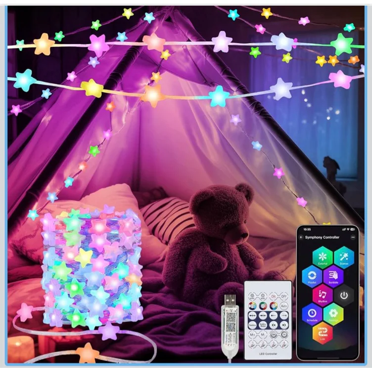 Rainbow Star String Lights 