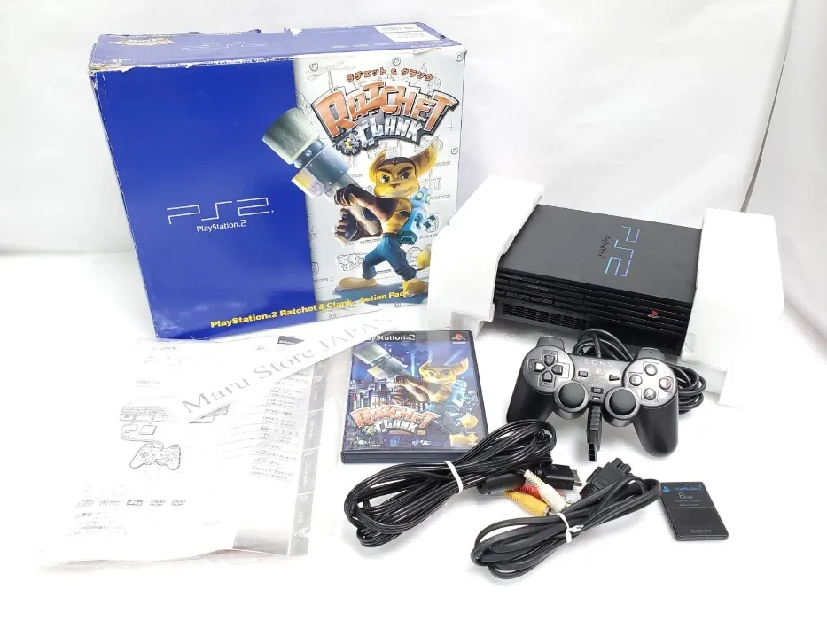 Sony PS2 Fat Console SCPH-39000RC Ratchet & Clank Action Pack + Box Edition