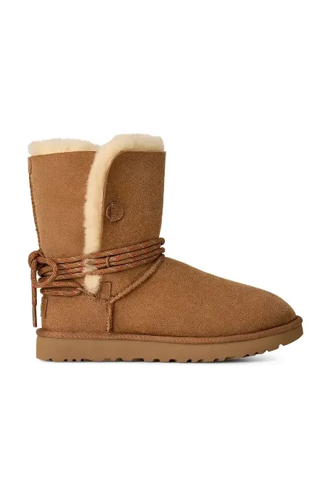 UGG cizme de zăpadă din piele întoarsă Bailey Tie  culoarea maro, 1171530.CHE