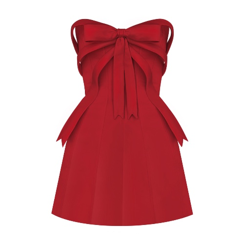 red bow mini dress