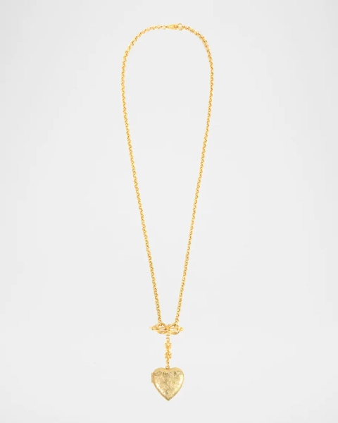 Chain and Heart Locket Necklace