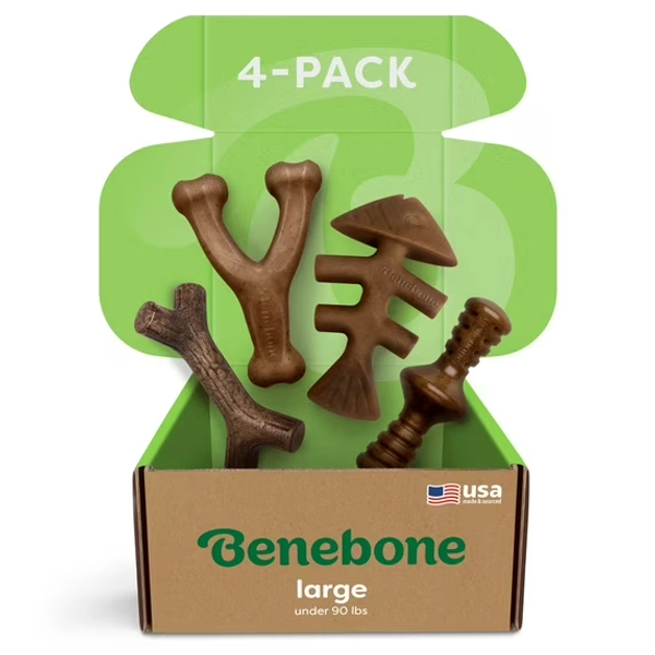 Benebone Large 4-Pack Dog Chew Toys