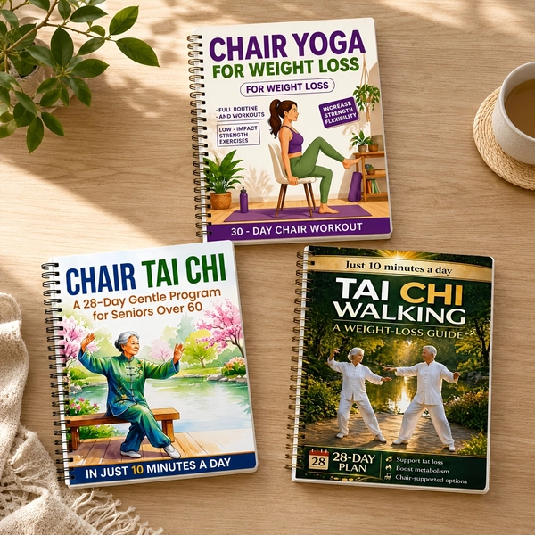 TEMU 3 Guidebooks On Chair Yoga And , Covering Chair Yoga For Weight Loss, 28-day And 30-day Chair Tai Chi Training Programs, And A 10-minute Daily