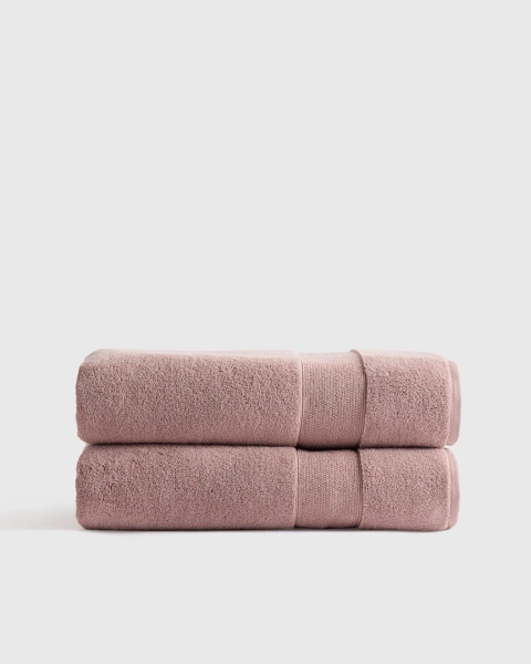 Classic Organic Turkish Cotton Bath Sheet (Set of 2) in Dusty Mauve