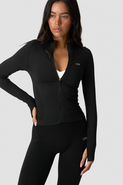 Define Seamless Zip Long sleeve Black (XS)
