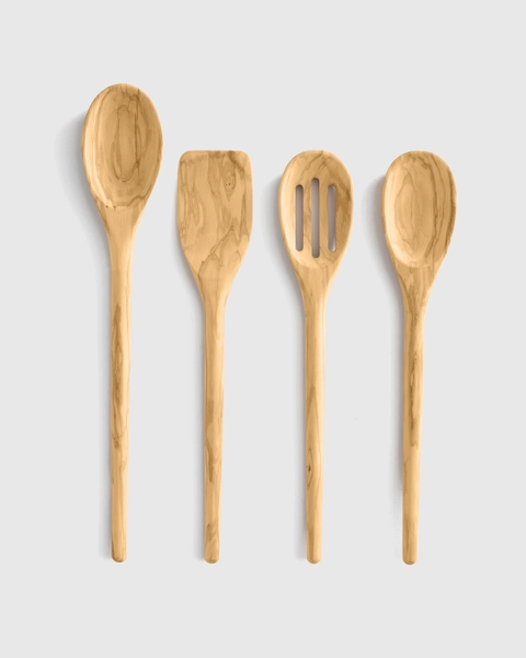 Italian Olivewood 4pc Utensil Set  in Olivewood