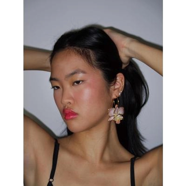 Pink Dendrobium Orchid Earrings