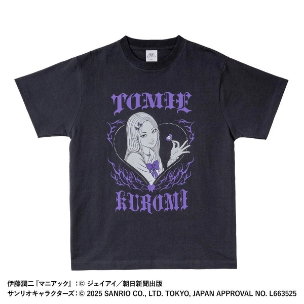 Junji Ito Sanrio Characters Stone T-shirt Gal Tomie Kuromi L-size
