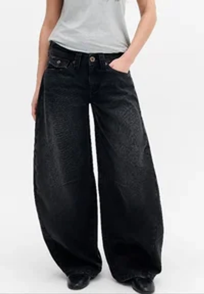 KAYLA - baggy jeans - black