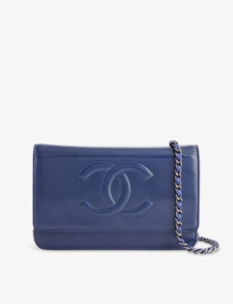 Pre-Loved Chanel CC Patent Caviar Leather Wallet On Chain