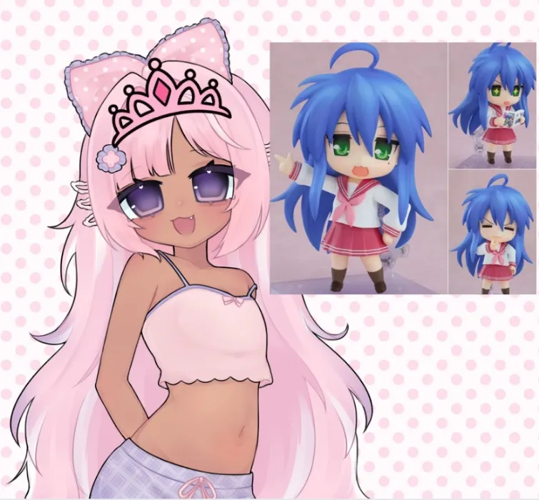 Chibi Konata Izumi Figure | Lucky Star .☘︎ ݁˖