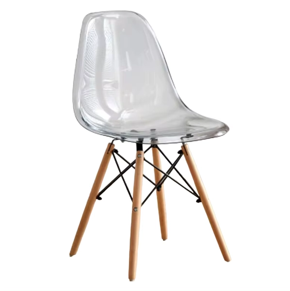 PACK 4 sillas EMA con patas de madera, mueble estilo nórdico medieval, para escritorio, comedor, dormitorio, balcón o restaurante BAR hosteleria, OFICINA Mesa de comedor nórdica  cocina, TRANSPARENTE - AliExpress 1503