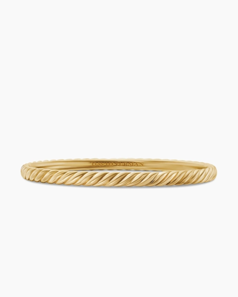 Sculpted Cable Bangle Bracelet in 18K Yellow Gold, 4.6mm