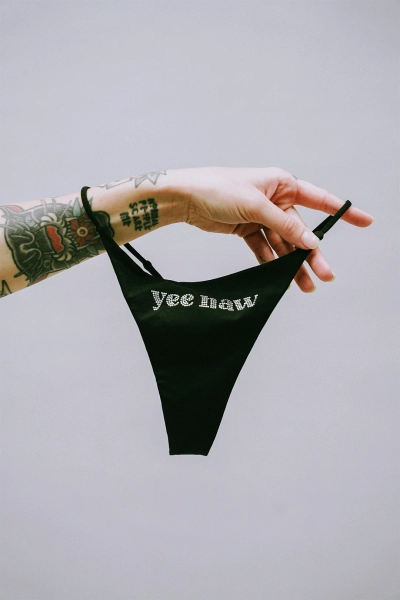 Yee Haw Rhinestone Thong - Medium