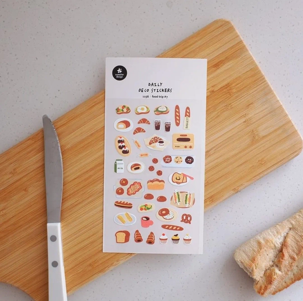 Suatelier Daily Deco Stickers No. 1156 "food Trip #7" // Korean Stickers for Planner Lover Gift Idea Journaling Stickers for Mood Journal - Etsy