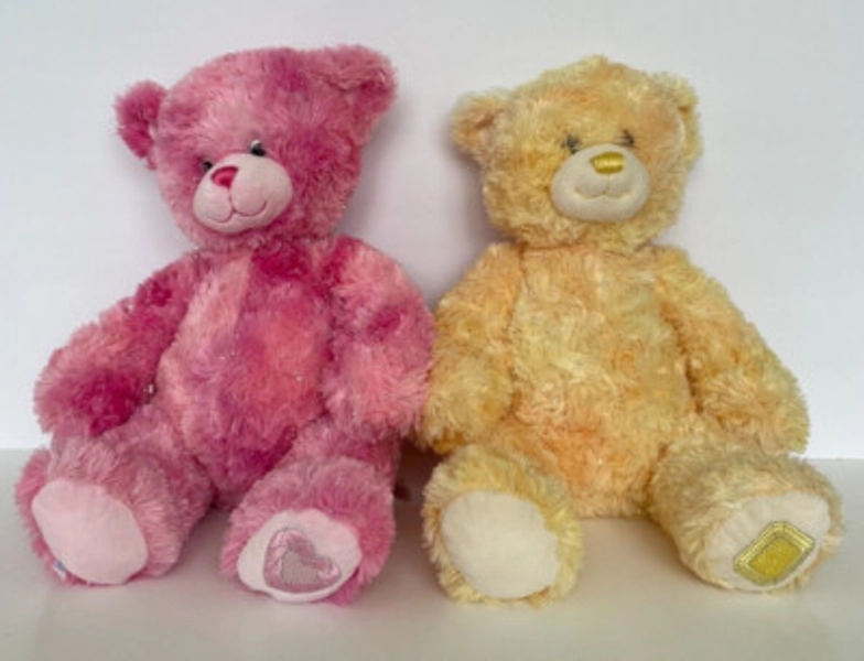Lot of 2 Build-A-Bear Teddy Bear Plush 16" & 17" Stuffed Animals Pink / Yellow | eBay