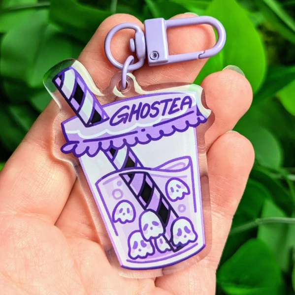 Ghost Boba Keychain - Etsy