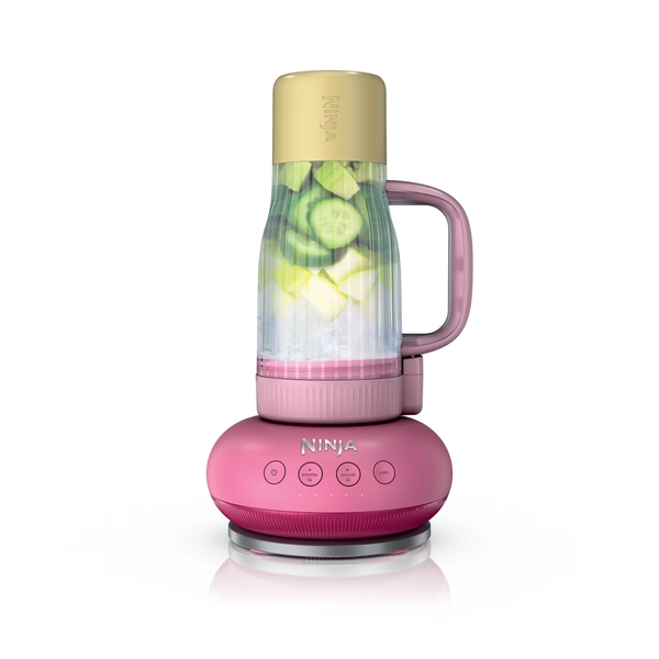 Ninja BlendBOSS 24-Oz Personal Blender, for Smoothies & Frozen Drinks, Travel Tumbler with LeakProof Lid and Chug Spout, Auto-iQ Technology, 1200 Peak Watts, DB300PK Strawberry Lemonade - Walmart.com