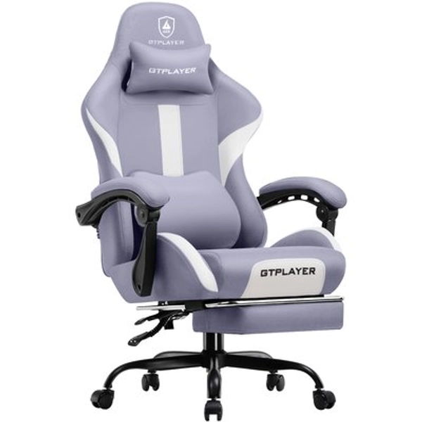 GTPlayer - Gaming Chair Breathable Fabric Ergonomic Computer Desk Chair - Purple