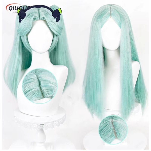 Anime Edgerunners Rebecca Cosplay Wig 2 Styles Cyan Heat Resistant Synthetic Hair Halloween Party Wigs + Wig Cap - AliExpress 200000532