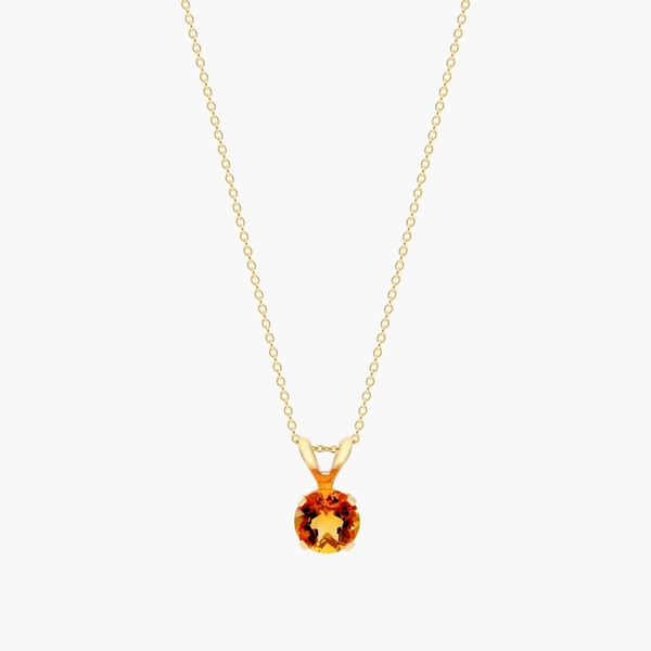 14K Gold Citrine Necklace