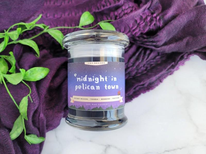 Midnight in Pelican Town // Stardew Valley-inspired 8oz Jar Scented Soy Candle - Etsy