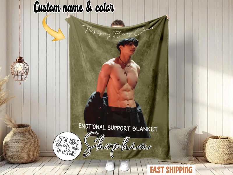 Custom Name and Color Cozy Bang Chan Support Blanket, Kpop Skz Fans Christmas Gift, This is my Bang Chan Blanket