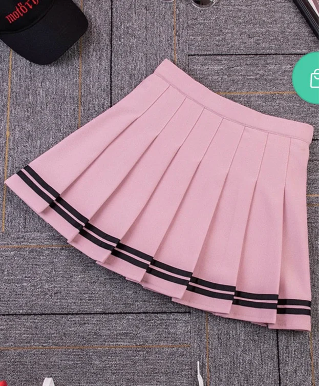 High Waist Pleated Skirt | Pink