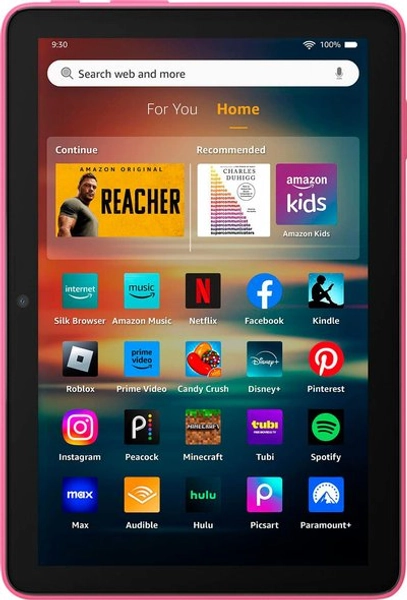 Amazon - Fire HD 8 tablet, 8” HD Display, 3GB memory, 32GB, designed for portable entertainment (2024 release) - Hibiscus