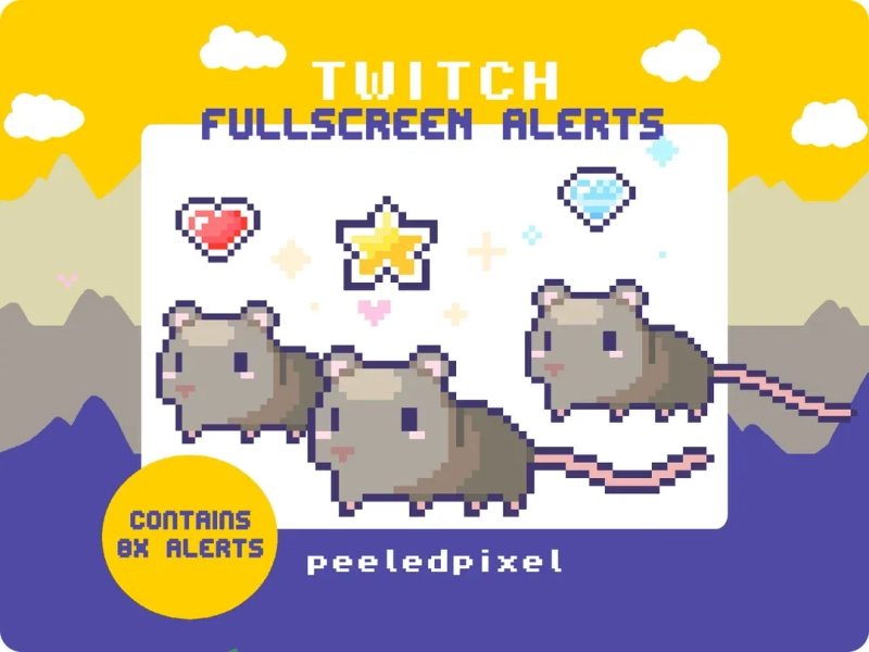 Rat Fullscreen Alert Pack | Animated Pixel Animal Bundle | Overlay Assets | 8x Alerts - Etsy UK