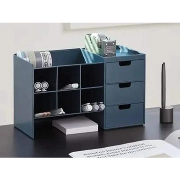 3-Drawer Desktop Organizer with Pencil Holder | Compact Desk Storage Organizer