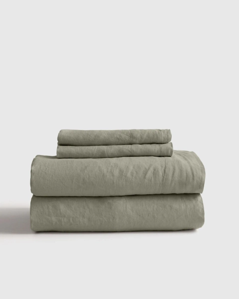 Linen Sheets in Willowleaf - Quince Canada