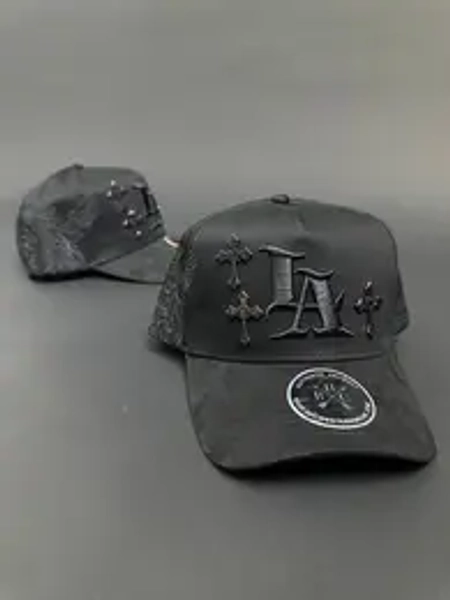 Black Angel Rhinestone Metal Crosses Hats