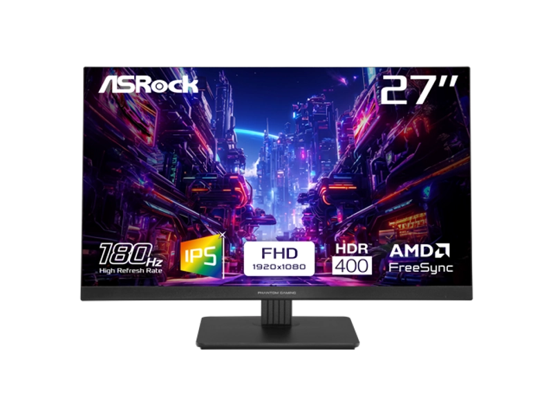 ASRock Phantom Gaming Monitor 27" 180 Hz IPS FHD FreeSync (AMD Adaptive Sync) 123% sRGB / 94% DCI-P3 PG27FFT1B