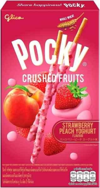 POCKY CRUSHED FRUITS STRAWBERRY PEACH YOUGHURT