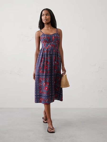 Empire-Waist Midi Dress