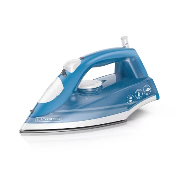 BLACK+DECKER Steam Iron - White: Nonstick Soleplate, Variable Steam, 1200W, Pivoting Cord, 2-Year Warranty, 8ft Cord Length