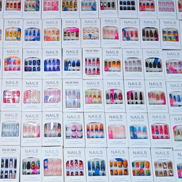 TEMU 96pcs Multi-style Nail Art Set A Vibrant Mix Of Nail Styles Featuring Classic, Trendy, And . From Elegant To Patterns, This Set Offers Endless