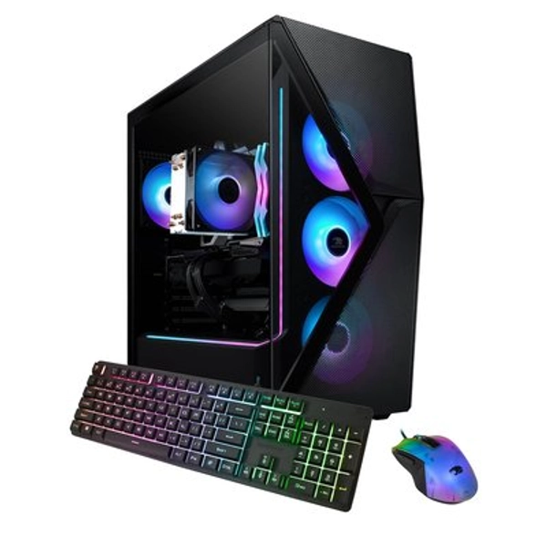 iBUYPOWER - Slate MESH Gaming Desktop PC - AMD Ryzen 7 8700F, NVIDIA GeForce RTX 5070 12GB, 32GB DDR5 RGB,1TB SSD - Black