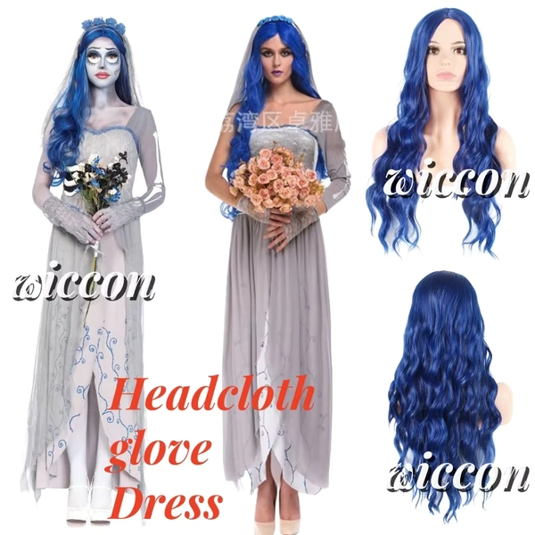 Corpse Bride wig | Devil Cosplay Costume Corpse Bride Wig Women Scary Vampire Witch Dresses Halloween - AliExpress