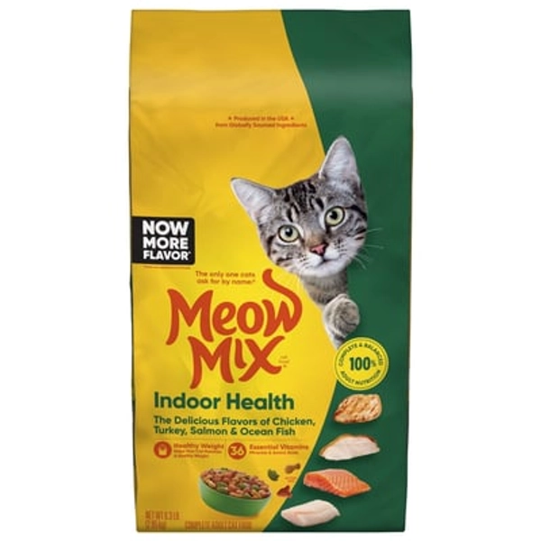 Meow Mix Indoor Health Dry Cat Food, 6.3 lb Bag