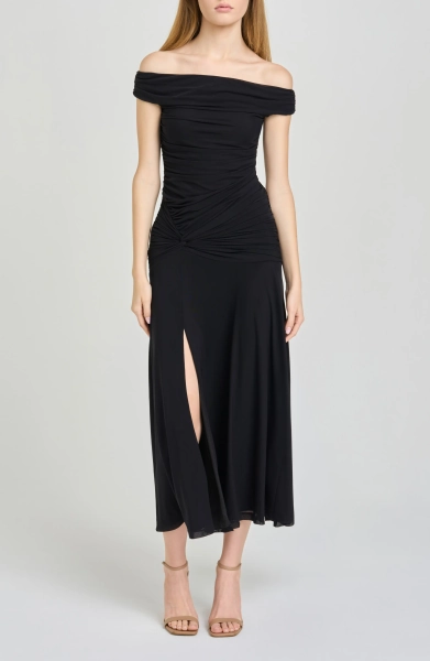 x Hannah Lovey Porter Margaux Off the Shoulder Ruched Dress (Nordstrom Exclusive)