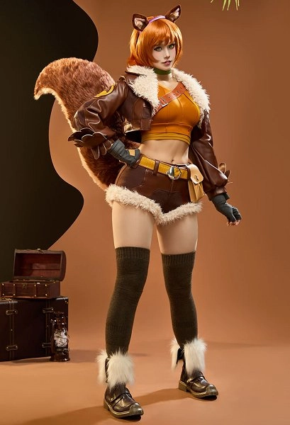 Rival Girl Doreen Game Cosplay Costume Vest Shorts with Jacket Tail
