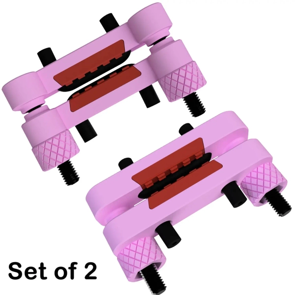 V2 Bipolar 6mm Conductive Rubber Clamp Electrodes 2mm Plug Pink