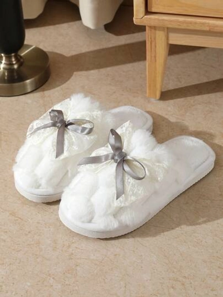 Bow Lace Women's Slippers