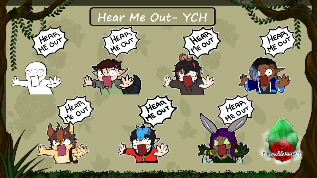 Hear Me Out YCH by Emerald_Rose20 (@Emerald_Rose20)