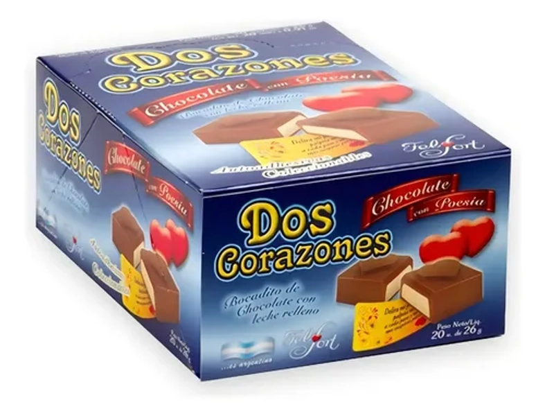 Felfort Dos Corazones Chocolate Caja 20 Unidades 520g