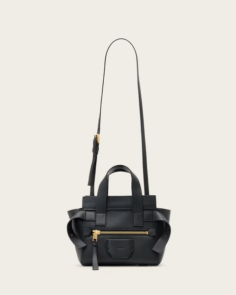 Perez Leather Mini Crossbody Bag Black | ALLSAINTS US