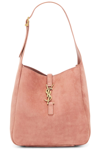 Saint Laurent Small Le 5 A 7 Supple Hobo Bag in Pink